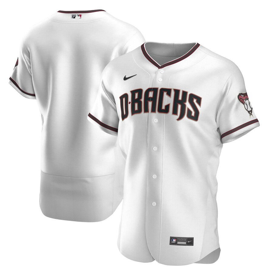 Arizona Diamondbacks Men Nike White Crimson Authentic Home Team MLB Jersey->arizona diamondback->MLB Jersey